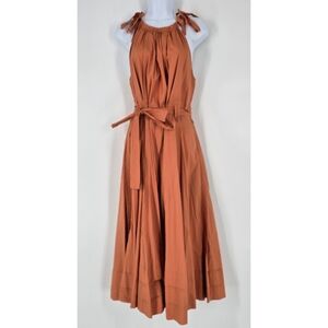 Ulla Johnson Joni Cotton Halter Dress in Clay Orange Size 10